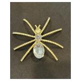 Vintage Large Clear Crystal Rhinestone Spider