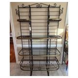 Vintage French Iron and Brass Bakiers Rack