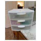 1- Drawer Tote Containing Variety of Shampoo and