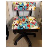 Black/ Colorful Pattern Swivel Office Chair