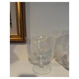 Glass Trifle Footed Bowl, Pair of Glass Tulip