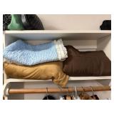 Blue and White Quilted Baby Blanket with Lace