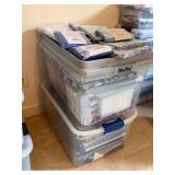 2 Large Bins o f Fabric Thats Different Shades of