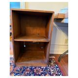 Mahogany Open Shelf 2-Shelf End Table, Measures: