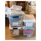 4 Bins of Grey, Cream and Gold, Red, and Pink