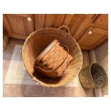 XL Round Wicker Laundry Basket, Large Wicker