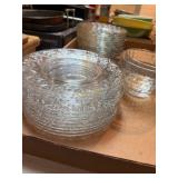 4 Boxes of Pattern Glass Serving Pcs, Plates