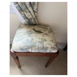 4 Leg Ottoman, Bird Fabric Top, Spade Feet