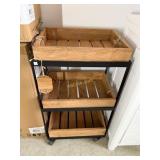 3 Tier Rolling Utility Cart with Black Metal