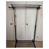 Black/ Chrome Metal Coat Hanger, Rack with bottom