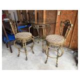 Vintage Ornate Bronze Metal Bistro Table with a