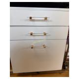 White 3- Drawer Amerock Glacio Collection Rolling