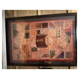 Vintage Framed Hand Embroidered Indian Textile