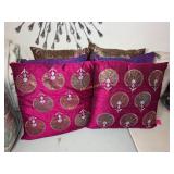 3 Sets of Very Nice Silk Accent Pillows