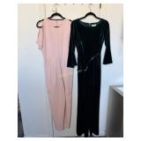 Calvin Klein Belted Velvet Jumpsuit in an Emerald