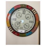 Decorative Wall Clock with a Colorful Painted
