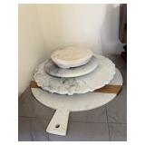 9.5ï¿½ Marble (White) Carving Plate, 12ï¿½ White