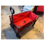 Red Collapsible Utility Wagon with a Pull Handle