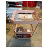 Pink 3 Tier Rolling Metal Utility Cart thats