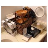 2pc Agate Genuine Stone Shadow Box, 2- Tier Round