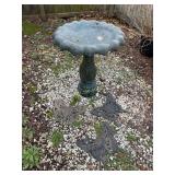 3 Decorative Metal butterflies, 1 Cement Bird