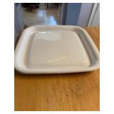 Square Pyrex Glass Baking Dish with Blue Lid,