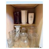 Variety of Vases (Clear Glass, Ceramic, Red Glass