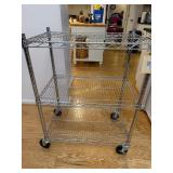 Stainless Steel 3 Shelf Rolling Utility Cart,