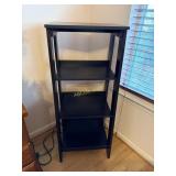 4 Tiered Black Wood Leaning Shelving Unit,