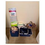 4 Baskets/ Totes Containing Knitting, Crochet,