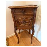French Walnut Marble Top Pot Cupboard, Measures:
