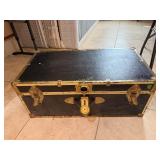 Black Seward Steamer Trunk Featuring Gold- Toned