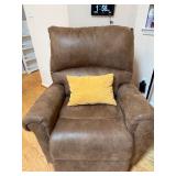 Crest Made Power Lift Recliner, Brown Suede Faux
