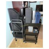 Two 3-Tiered Metal Rolling Carts with 9 Metal