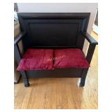 Black Transitional Entryway Storage Bench with 2