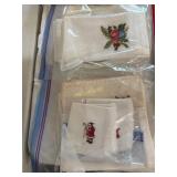 Large Red Tote containing Christmas Napkins,