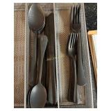 35pc Black Stainless Steel Silverware, 10pc