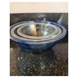 3- Glass Mixing Bowls, 2pc Stainless Steel Mixing