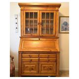 Two Piece Pine Secretary Desk Unit that Combines