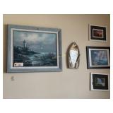 4 Pictures and a Mirror of Sea Themed Paintings