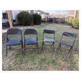 4 Back Metal and Plastic Folding Chairs