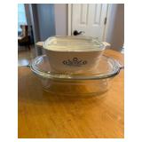 Pyrex Oval Clear Glass Casserole Dish with Lid,