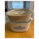 2- Square Corningware Casserole Dishes with Lids,