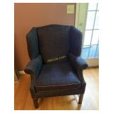 Earl of High Point Navy Blue Wingback Chair.