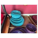 25pc Mint Green, Purple Fiesta Ware Dinner Ware
