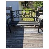 Metal Powder Coat Patio Bench, Measures: 50x 16x