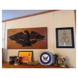 Navy Momentoes on Mantle and Wall- Military