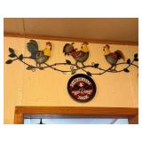 Metal Rooster Wall Display, Assorted Rooster and