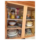 3- Shelf Cabinet Full of Plates, Bowls and