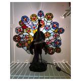 Tiffany Style Glass Peacock Lamp
